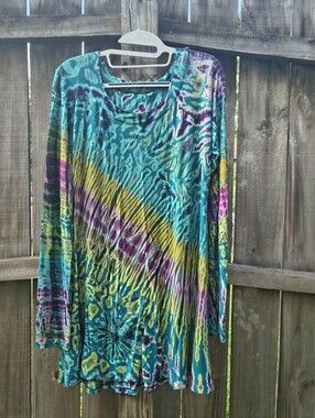 Kathmandu Imports Tied Dye Long Sleeve Dress